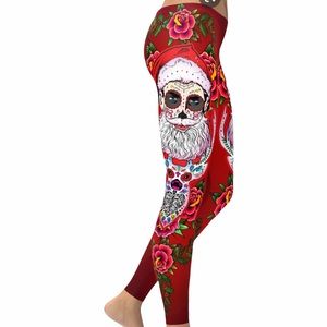Gearbunch Santa Rudolph Sugar Skull Leggings XL
